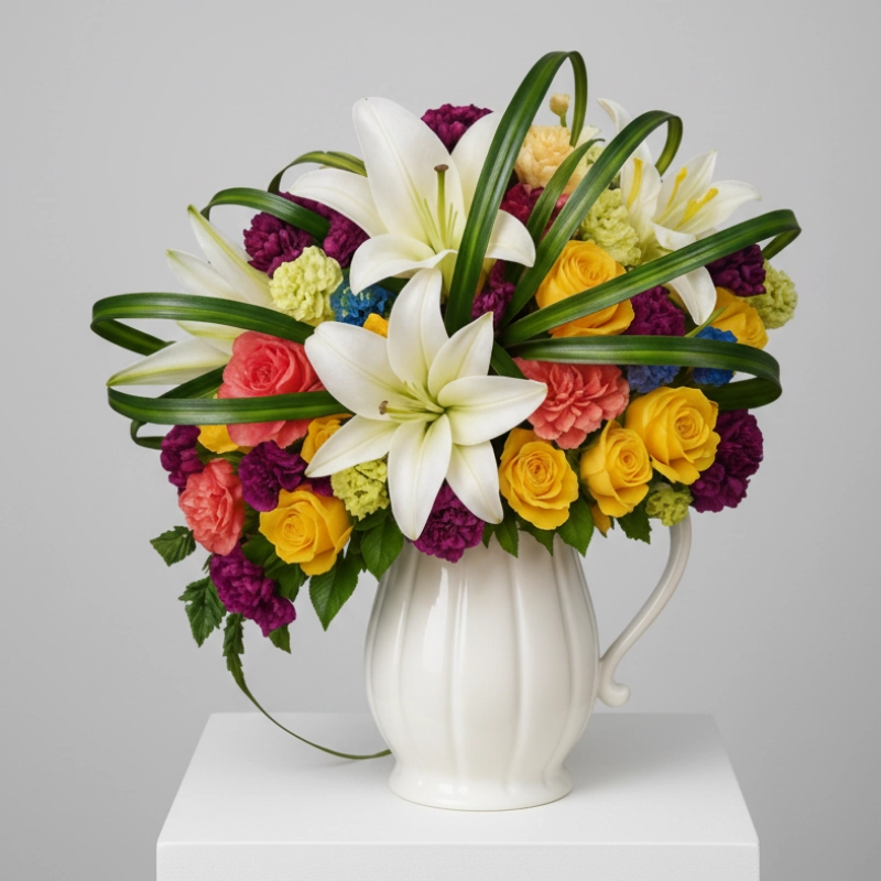 Pitcher Of Blooms Flowers